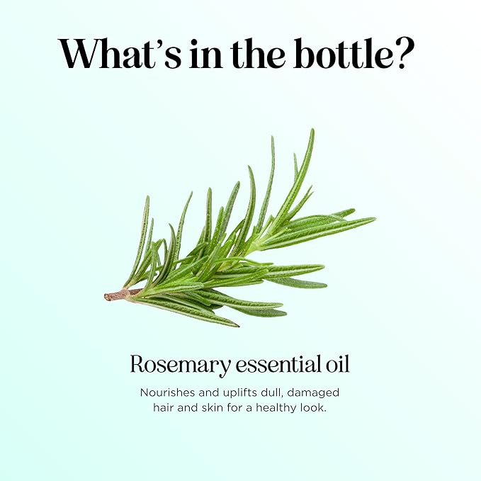 Pure Rosemary Essential Oil for Aromatherapy - Undiluted Rosemary Oil for Hair Skin and Nails - Rosemary Essential Oil for Diffusers Plus Hair Oil for Enhanced Shine Cleansing and Dry Scalp Treatment