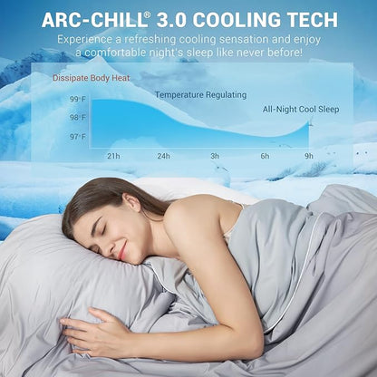 Elegear Cooling Comforter Queen Size Absorb Body Heat to Keep Cool, Double-Sided Cooling Blanket for Hot Sleeper Arc-Chill Cool Fabric Q-Max>0.5, Lightweight Summer Comforter Ice Blanket,Gradient Gray