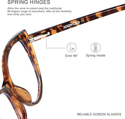 ANDWOOD Blue Light Blocking Glasses Women Bluelight Blocker Computer Cateye Clear Cat Eye Eyeglasses Frame AR003