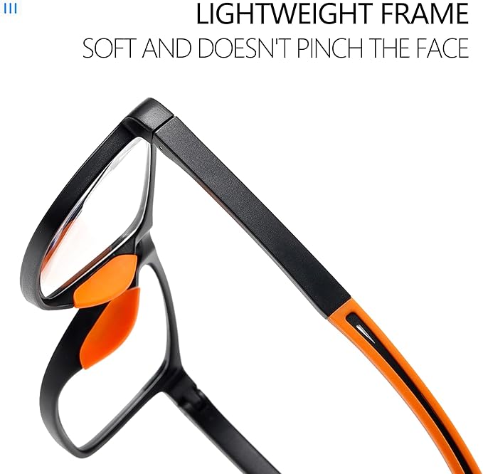 Reading Glasses for Men Sporty Design TR90 Blue Light Blocking Reader Comfortable and Flexible Lightweight +2.25