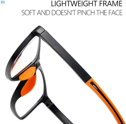 Reading Glasses for Men Sporty Design TR90 Blue Light Blocking Reader Comfortable and Flexible Lightweight +1.75