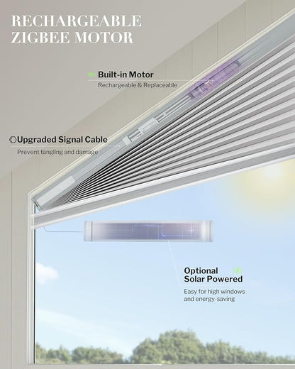 Graywind Smart Angled Blinds Compatible with Alexa Google Motorized Right Trapezoid Shades Solar Powered Customized for Odd-Shaped Window (Blackout Melange Coffee)