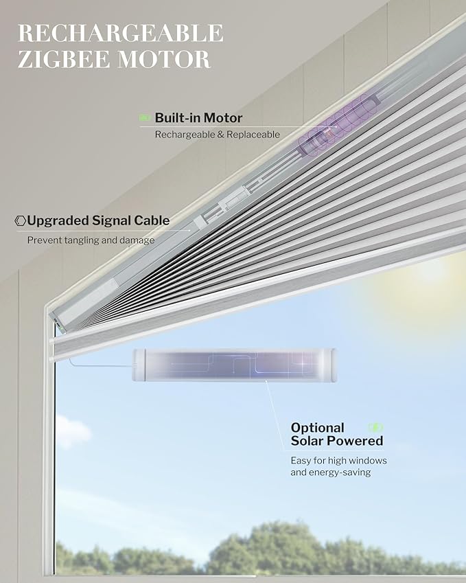 Graywind Smart Angled Blinds Compatible with Alexa Google Motorized Right Trapezoid Shades Solar Powered Customized for Odd-Shaped Window (Dimout Melange Coffee)