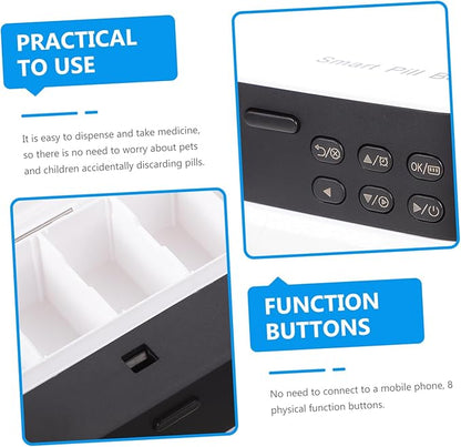 FRCOLOR 1pc Pill Organizer Alarm Design for Medication Reminder Portable Travel Medicine Storage for Seniors Food-Grade Material