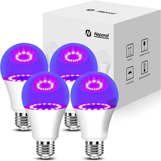 Neporal A15 Amber LED Light Bulb 1800K, True Blue Light Blocking Sleep Aid Bulb for Bedroom Nursery, 7W Replacement for 40W, Soft Warm Glow to Protect Melatonin, E26 Base (1, Purple)