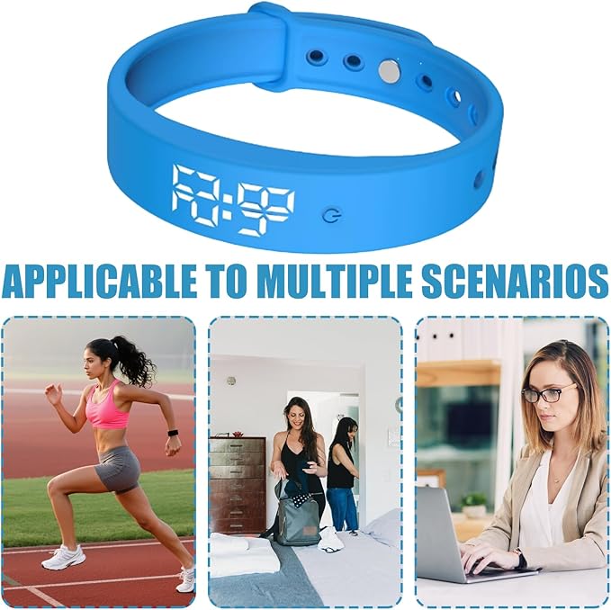 Alarm Vibrating Watch, Alarm Reminder Watch, Silent Vibrating Timer Clock, 3 Alarms Daily Organizer Timer for Adults/Men/Women/Teens/Elderly