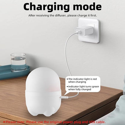 150ML Cordless Battery Powered Essential Oil Diffuser, 7 Hours Run Time,Mini Portable Rechargeable Diffuser with 7 LED Color Changing Lights (White)