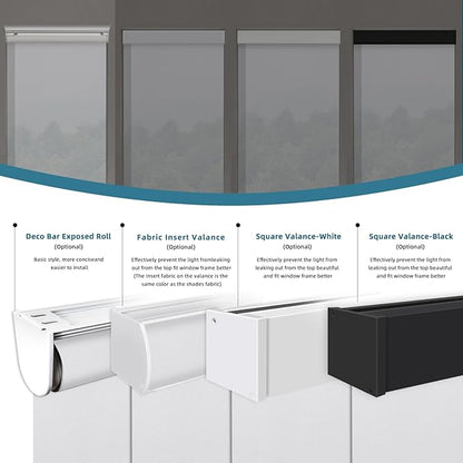 Motorized Light Filtering Shades Work with Homekit Thread-Enabled,50% Blackout Smart Blinds for Windows, Electric Blinds with Remote, APP/Voice Control, Sunscreen PVC Free Wihte