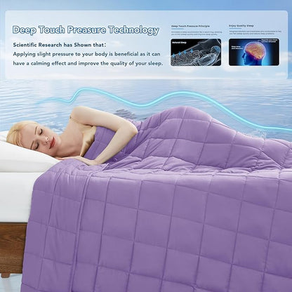 Topcee Weighted Blanket for Adults (20 lbs, 60" x 80") Queen Size Soft Cooling Heavy Blanket Sleeping, Apply to 190-210 lbs Body, Thick Breathable Blanket with Glass Bead, Easy Care
