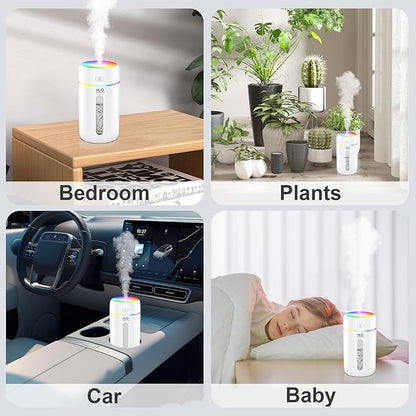 ZPP Humidifier for Bedroom Portable Mini Humidifier with 7-color Lights for Car,Home,Office,Travel with Night Light, Auto Shut-Off