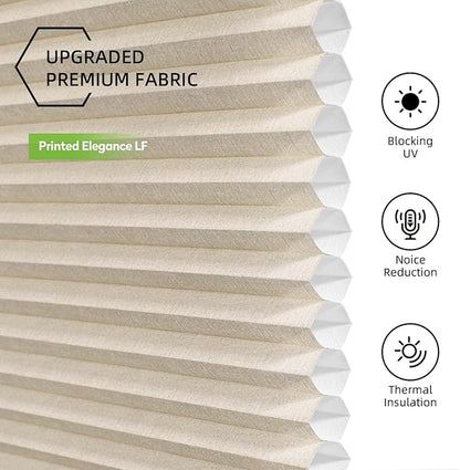 ZSTARR Motorized Skylight Shades Blackout Cellular Honeycomb Electric Blinds with Solar Panel Cordless Rechargeable with Remote for Roof and Slanted Windows Custom Size (LF Printed Wheat)