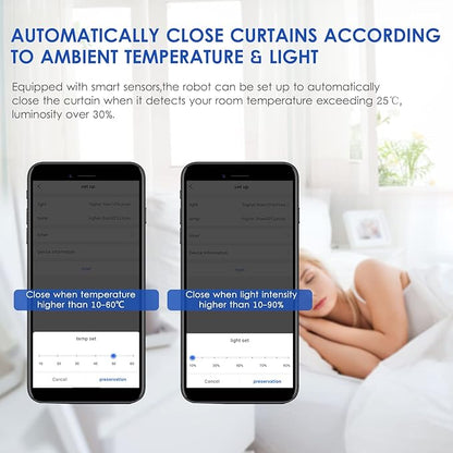 Curtain Controller, BT Automatic Curtain Opener Closer Robot Wireless Smart Curtain Motor Timer Voice Control Smart Home Automation Device for Curtain Track Rod Replacement for Amazon Assistan