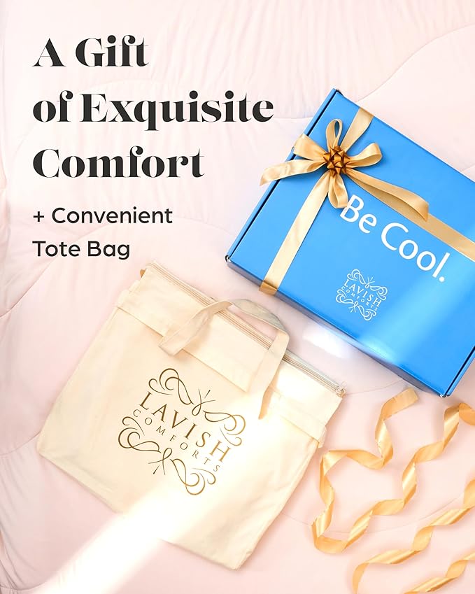 Lavish Comforts® Cooling Comforter Queen Size│Premium Cold Blanket Summer Comforter Q-Max>0.4│Cooling Blanket Queen Size/Full Size 90"x90" Light Pink Bedding