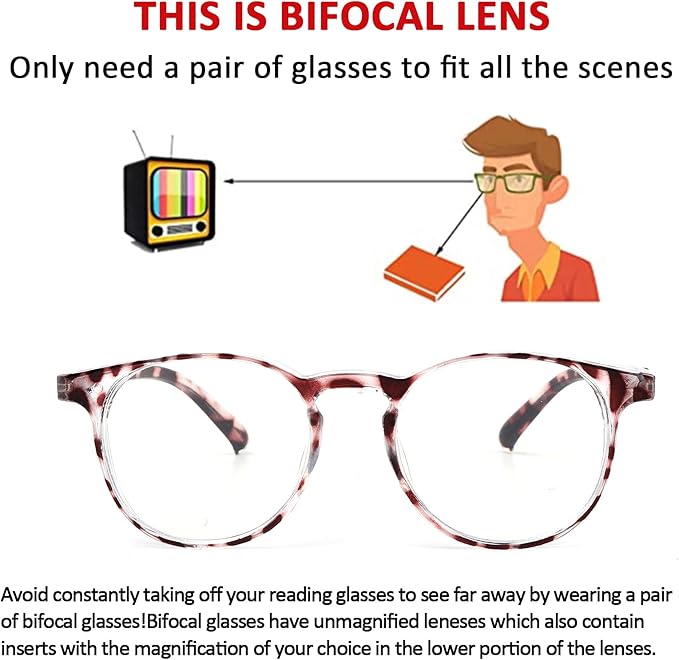 Outray 2 Pack Blue Light Reading Glasses Bifocal Safety Glasses with Readers Side Shields Anti-Saliva for Women Men