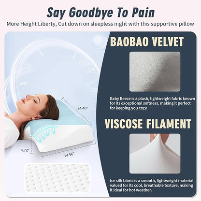 Pillow for Neck Pain Relief Support Cervical Sleeping Orthopedic Pillows Best Anti Wrinkle Therapeutic Ergonomic Memory Foam