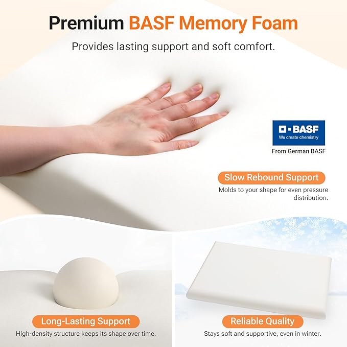 Cervical Neck Pillow with Dual Support Zones for Customizable Support, O-Shaped Memory Foam Cloud Pillow, Cradling Comfort without Ear Pressure, Bed Pillow for Back, Side, Stomach Sleepers, Soft Cover