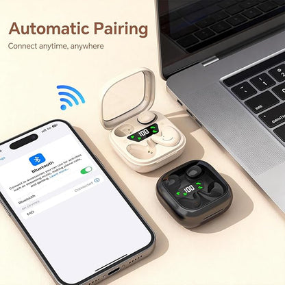 Flat Sleep Mini Invisible Small Tiny Earbuds Wireless Bluetooth Ear Buds for Sleeping Headphones Micro Smallest Discreet Sleep Earbuds Earphones for Side Sleepers, Small Ears Canals Women, Work