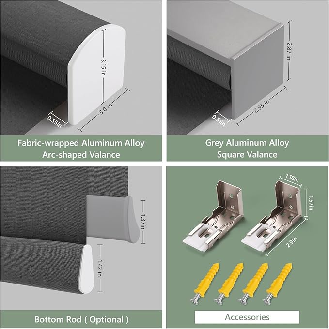 ZSHINE Motorized Blackout Window Blinds Over-Size Customize Width (21-114 Inches) Remote Control Wireless and Rechargeable Motor Roller Shades Blinds for Windows(82133E)