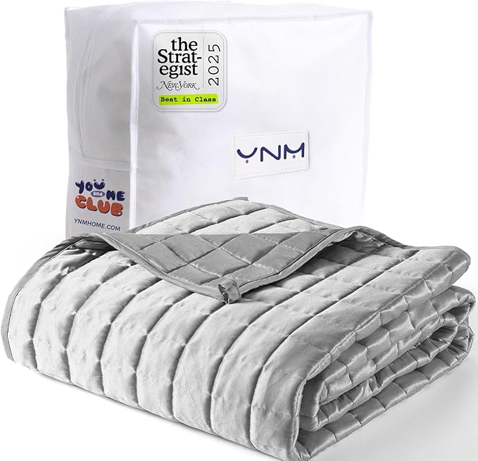YnM Cooling Weighted Blanket for Adults, 40lbs Heavy Bed Throw Comforter with 100% PE Fabric, Ideal for Hot Sleepers or Summer Days(88x104 Inches for Queen/King Bed, 40 Pounds, Grey)