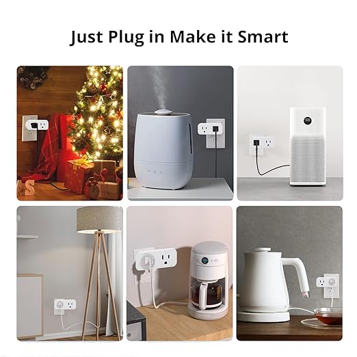 Ewelink 16A WiFi Dual Smart Outlet Plug with 2 Independent Control Sockets, App Control Timer Switch, 2-in-1 Compact Design, Compatible with Alexa,Google, SmartThings