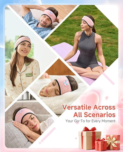 Sleep Headphones Bluetooth 5.4 Headband, Wireless Earphones Music Sleep Earbuds Sleeping Eye Mask with HD Stereo Speakers for Workouts Insomnia Yoga Air Travel Meditation, Ideal Gifts for Women Men
