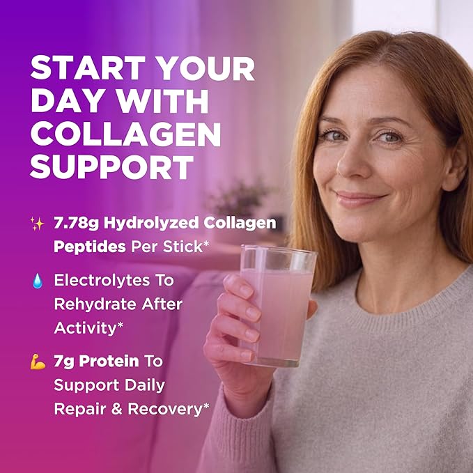Keto Vitals Collagen Powder for Women Plus Electrolytes - 30 Travel Packets - 7.78G of Type I & III Grass Fed Hydrolyzed Collagen Peptides & 7G Protein Per Stick - Colageno Hidrolizado for Women