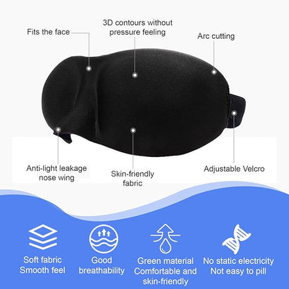 Sleep Mask Pack of 3, 100% Block Out Light, 3D Eye Masks for Sleeping, Night Blindfold for Men Women, Back and Side Sleeper, Ultralight Travel Eye Cover Multi-Colored