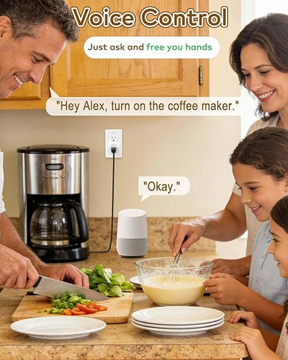 NineLeaf Smart Plug, WiFi Smart Plugs Work with Alexa and Google Home, Smart Outlet Timer with APP Remote Control, 2.4GHz Wi-Fi Only, No Hub Required, TUV FCC Listed,2 Set(2 Wi-Fi outlets+2 switches)