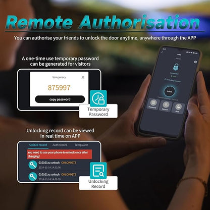 SFW NEW Smart Lock Box,Bluetooth Key Box with App Control & Passcode, Waterproof Wall Mounted & Door Hanging Security Key Lock Box for Home Realtor Office Home Warehouse(Non fingerprint)