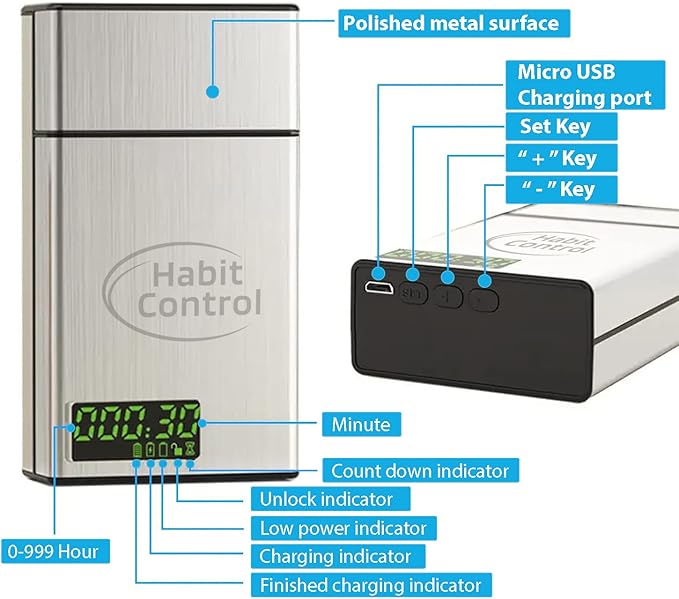 Timed Lock Box Small - Portable Locking Pill Box with Timer Lock for Medication Storage, Time Release Lock Container Mini for Kitchen Cabinet's Key, Snack Lockbox with Single Compartment