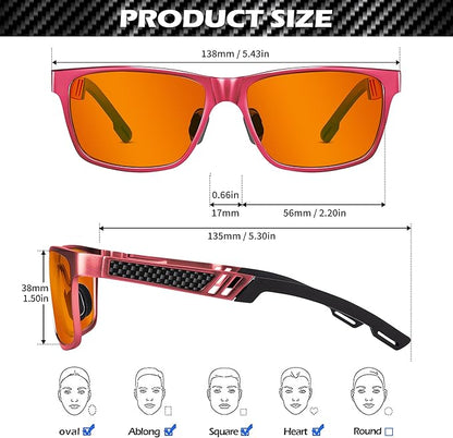 ANYLUV Blue Light Blocking Glasses Men Computer Gaming Glasses Lightweight Al-Mg Metal Anti Eyestrain Eye Protection