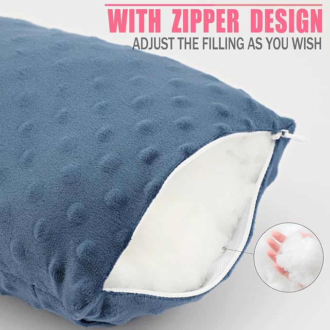 1 Pcs Soft Knee Pillow for Side Sleepers, Pressure Pillows Between Legs 11"x7" Small Knee Pillow Joints Cushion for Sleeping Hip and Back Pain, Minky Dot Denim Blue