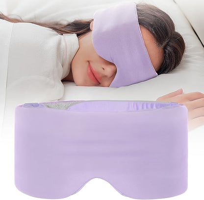 Sleep Mask,Eye Masks for Sleeping,Dual-Side Blackout Eye Covers for Side Sleeper,Soundless Velcro, Adjustable Band,Pressure-Free,Wrapped Around,for Women/Men/Nap/Travel/Yoga-Purple