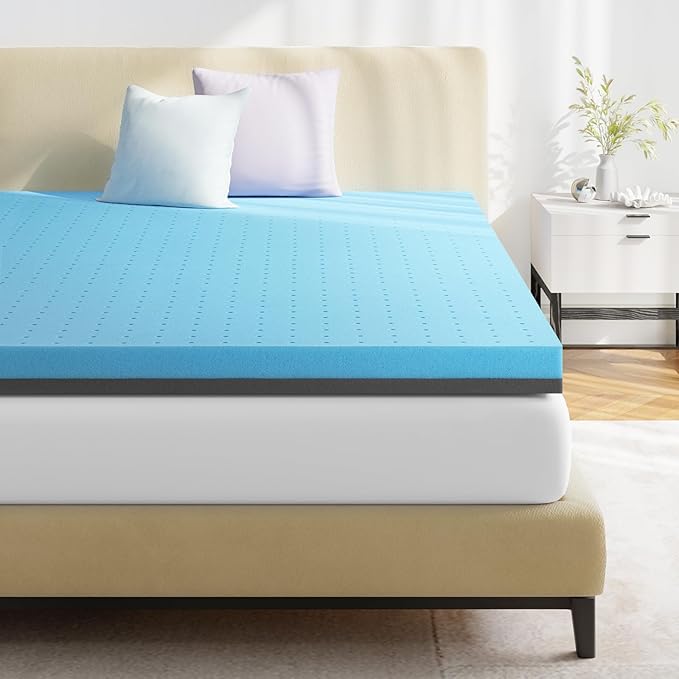 Maxzzz Twin Mattress Topper, 2 Inch Gel Infused Memory Foam Mattress Topper, Cooling Mattress Pad for Pressure Relief Back Pain, CertiPUR-US Certified