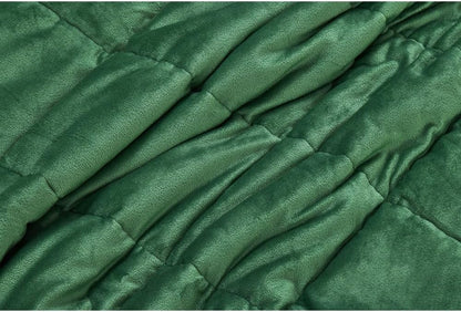 TONGDADA Minky Weighted Blanket | 40''x60'',10lbs | Cozy and Soft Minky Weighted Throw Blanket | Luxury Velvet with Premium Glass Beads | Dark Green Minky