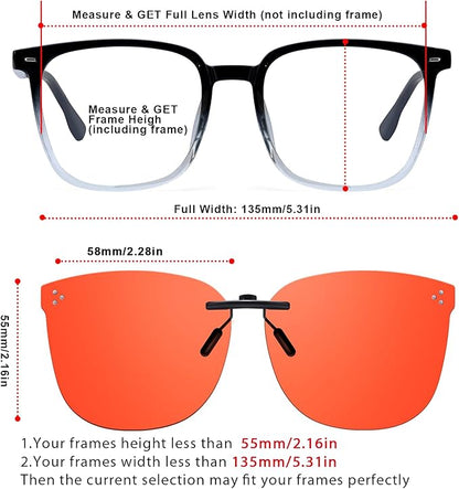 Trysee Clip On Blue Light Blocking Glasses for Eyes Strain/Light Sensitive/Better Sleep TS3168