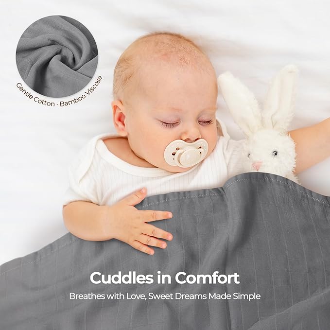 Muslin Swaddle Blankets for Babies, 4-Pack Ultra Soft Breathable Receiving Blankets, Large 45''x45'' Baby Wraps for Boys Girls, Newborn Essentials Shower Gifts