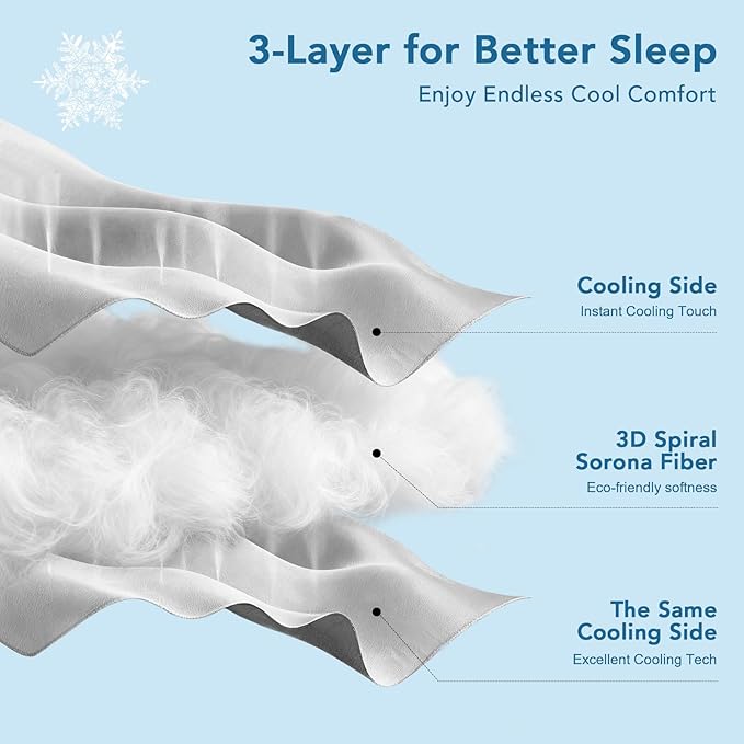 Cooling Comforter Queen Size, Lightweight Cooling Blanket for Hot Sleepers All Season 90 x 90 Inches (Full/Queen, Grey)