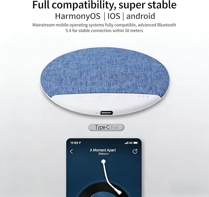 Bluetooth Pillow Speaker for Sleeping, Under Pillow Speaker with Sleep Timer & White Noise, Thin Speaker for Bed, Hi-Fi Sound, 48H Battery, Type-C, Private Listening for Adults & Kids (Pro)