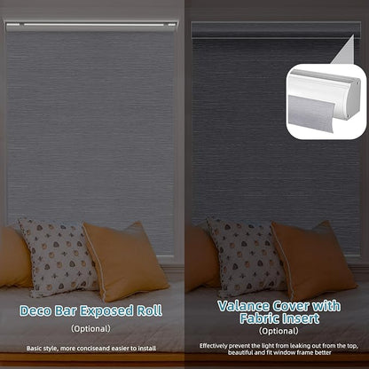 SmartWings Motorized Roller Shades Work with HomeKit, 100% Blackout Window Shades, Cordless Wireless Remote Control Roller Blinds for Smart Home and Office, Essential Grey, Customized Size
