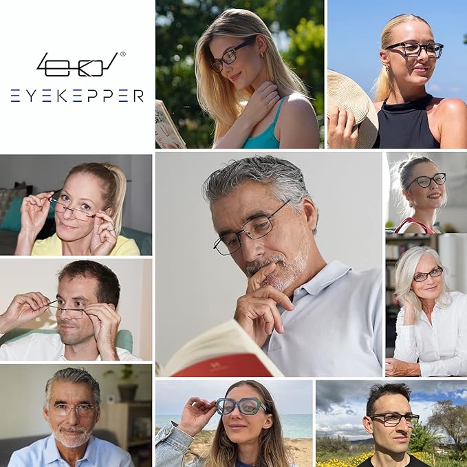 Eyekepper Ladies Blue Light Blocking Reading Glasses with Amber Tinted Filter Lens - Gradient Frame Computer Readers Women - Purple-Red Frame +1.00