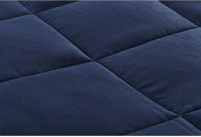 RelaxBlanket King Size Weighted Blanket | 80''x90'',30lbs | for Single or Double | Premium Cotton Material with Glass Beads | Navy