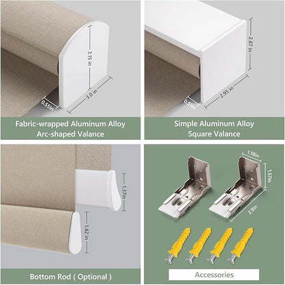ZSHINE Motorized Blackout Window Blinds Over-Size Customize Width (21-114 Inches) Remote Control Wireless and Rechargeable Motor Roller Shades Blinds for Windows(82133B)
