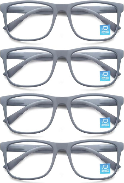 Blue Light Blocking Reading Glasses Men Large Oversized Square Readers Wide fit Cheaters for Men W/Big Head/Large Face