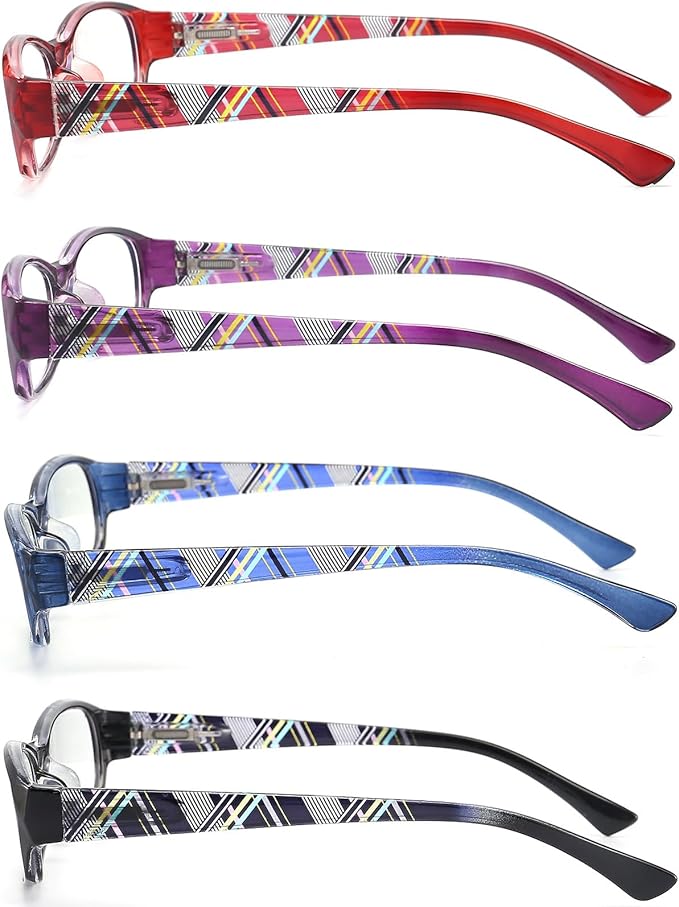 Reading Glasses for Women with Spring hinges 1.50 Lightweight Computer Readers with Blue Light Protection and Case