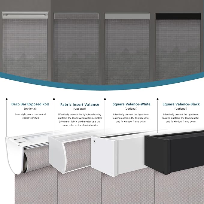 Motorized Light Filtering Roll Shades Work with HomeKit, 50% Blackout Smart Blinds for Windows, Electric Blinds with Remote, APP/Voice Control, Automatic Solar Shades,Sunscreen PVC Free Stone