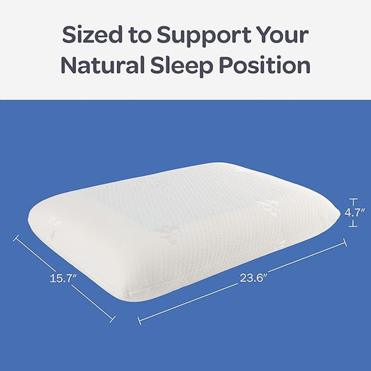 Cooling Gel Memory Foam Pillow - Reversible Bed Pillow with Medium Firm Memory Foam and Cooling Gel, Removable and Machine Washable Cover - Support for Back and Side Sleepers by Remedy