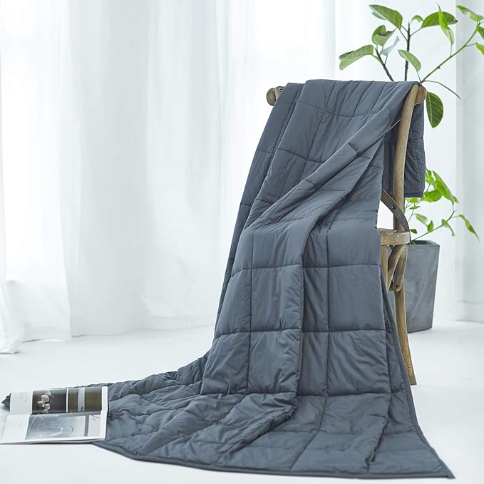 RelaxBlanket Premium Cotton Adult Weighted Heavy Blanket | 60''x80'',15lb | Enjoy Natural Deep Sleep | Dark Grey