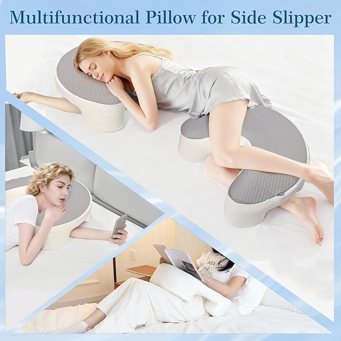 Ancaixin Side Sleeper Pillow for Adults, Ergonomic Memory Foam Shoulder Pillow with Arm Hole for Cervical, Neck, Rotator Cuff & Shoulder Pain Relief, Knee Pillows Ideal for Left & Right Side Sleeper