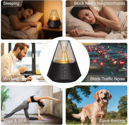 Kipcush Sleep Haven Sound Machine, 30 Non-Looping White & Pink Noise, Adjustable Night Light for Baby and Adult Sleep